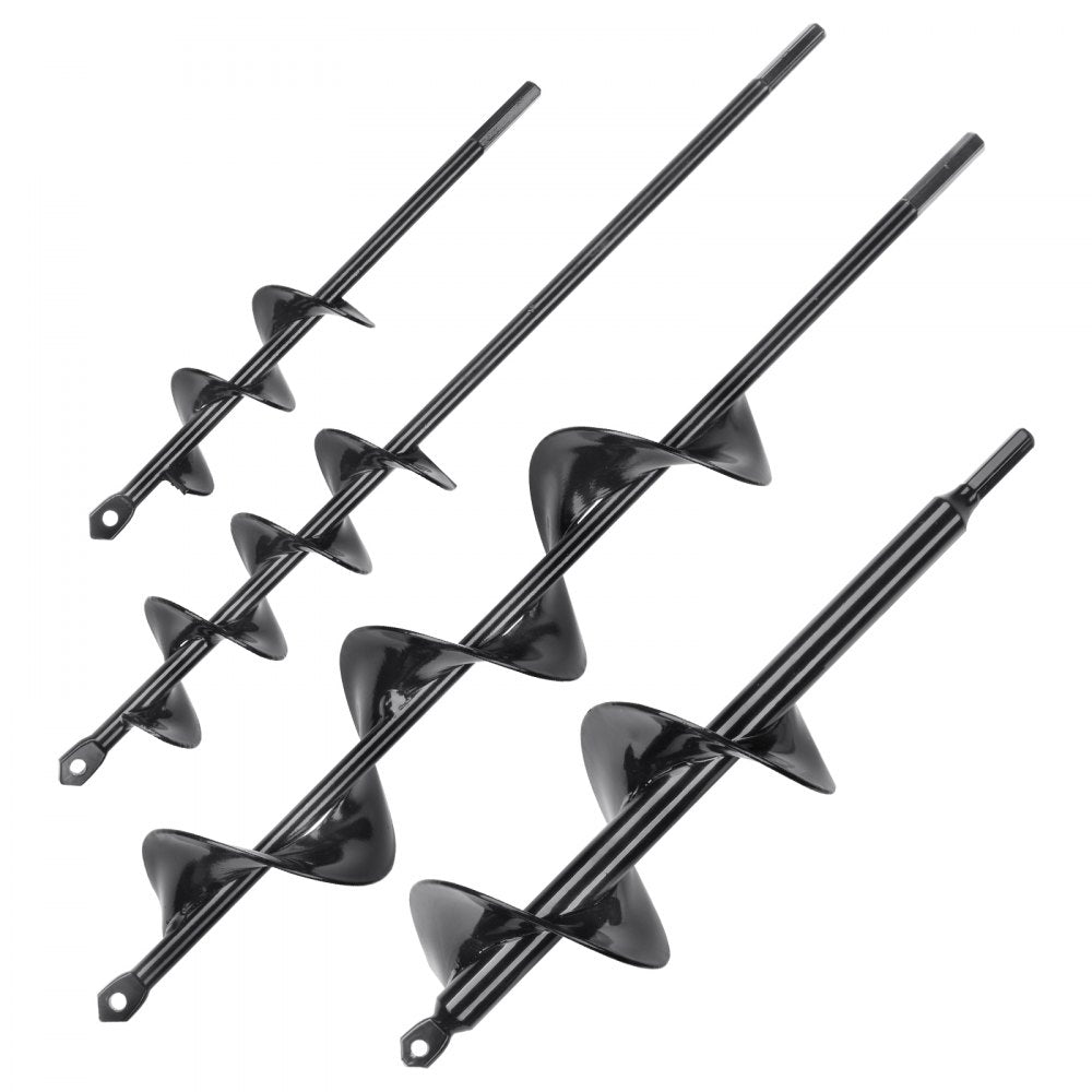 A8DS4-22BK - VEVOR 4-Piece Garden Auger Drill Bit Set, Efficient Soil Digging