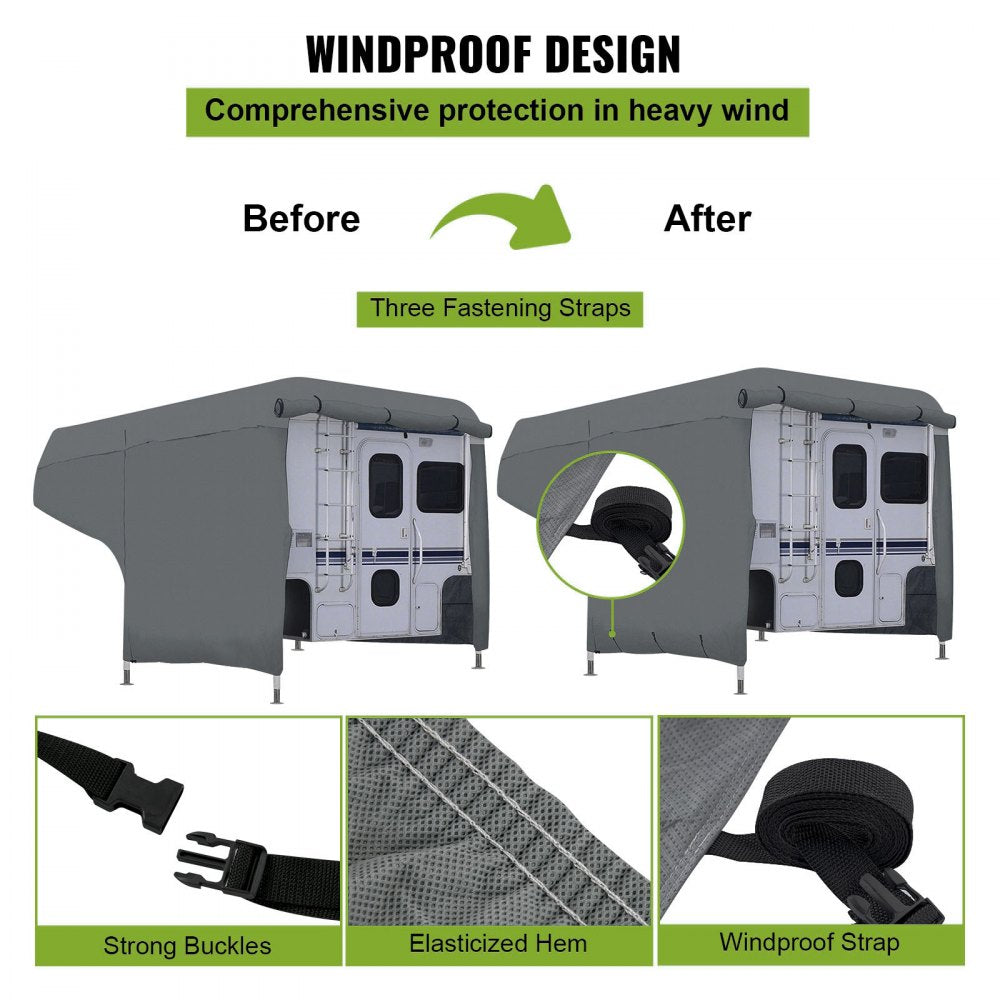 VV-RV-810 - Waterproof 4-Ply RV Cover with Zipper & Reinforced Straps