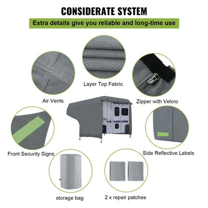 VV-RV-810 - Waterproof 4-Ply RV Cover with Zipper & Reinforced Straps