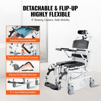 HFK-3331 - Adjustable VEVOR Shower Wheelchair for Comfort and Support