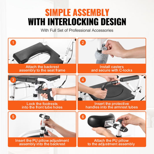 HFK-3331 - Adjustable VEVOR Shower Wheelchair for Comfort and Support