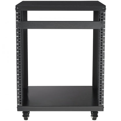 SPT-605-12 - 12U Steel Rack with Open Design and Lockable Casters