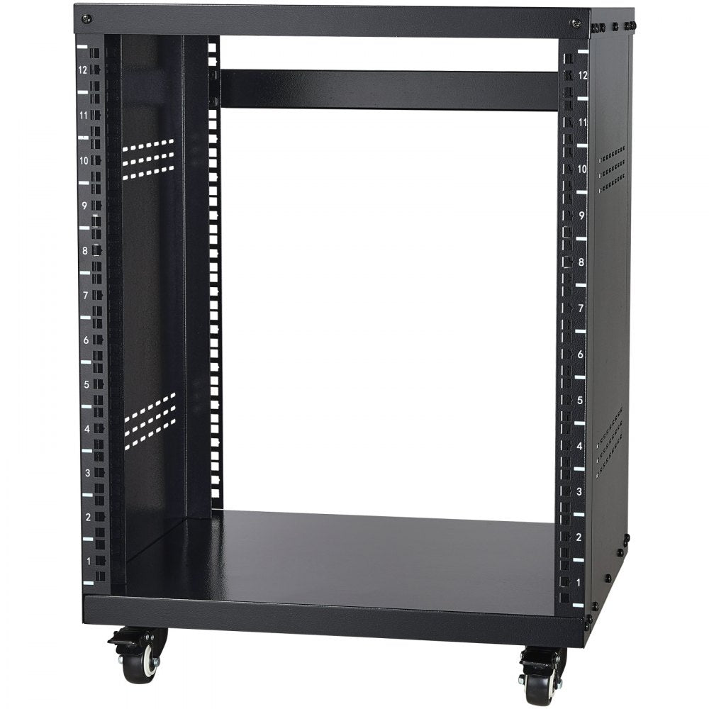 SPT-605-12 - 12U Steel Rack with Open Design and Lockable Casters