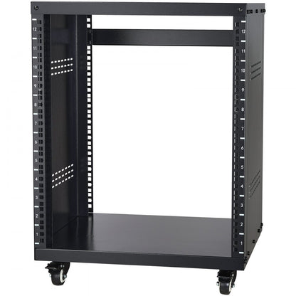 SPT-605-12 - 12U Steel Rack with Open Design and Lockable Casters