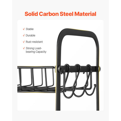 MUG-XM004 - Stylish 2-Tier Carbon Steel Coffee Organizer with 12 Hooks