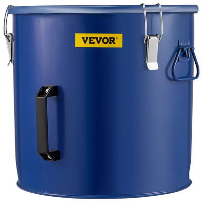 10 Gal Grease Bucket - Steel Oil Container with Filter Bag & Lock Clips