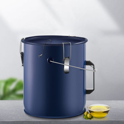 6 Gal Grease Bucket - Durable Steel Fryer Waste Container with Handles