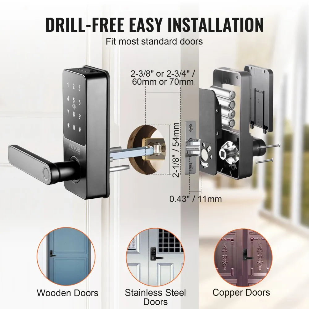 HMI-2005 - Keyless Smart Door Knob with Fingerprint Access