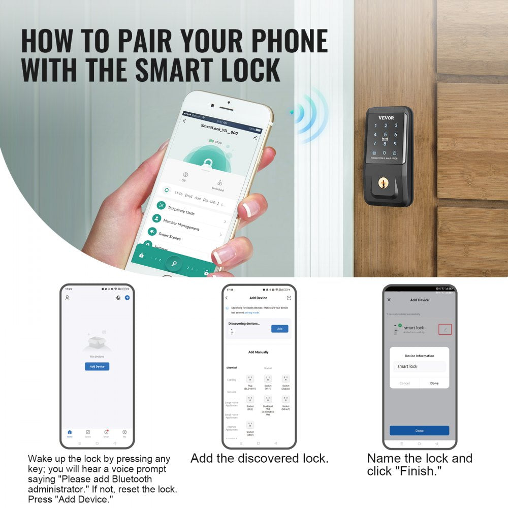 TSL-Y - VEVOR Smart Lock with App Control & Fingerprint Access