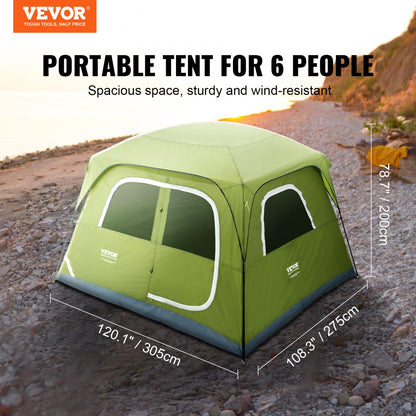 SSCT003 - Spacious 6-Person Waterproof Camping Tent with UV Protection