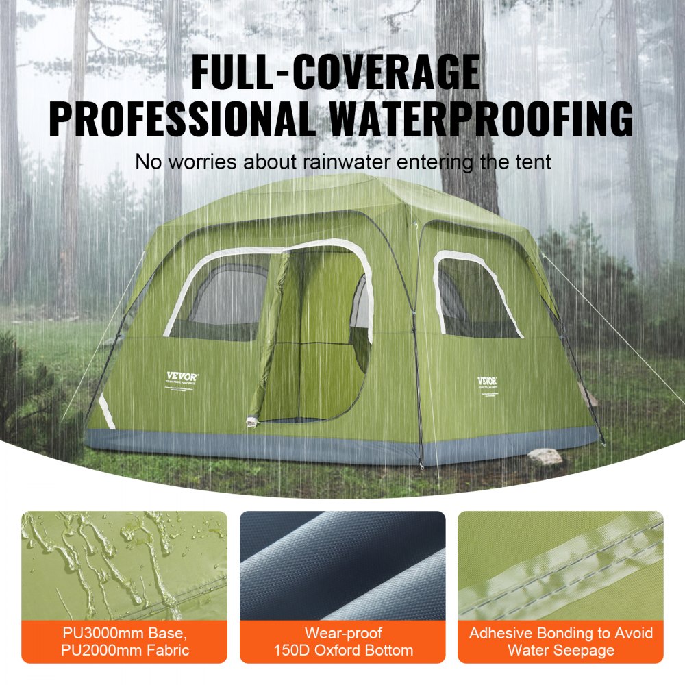 SSCT003 - Spacious 6-Person Waterproof Camping Tent with UV Protection
