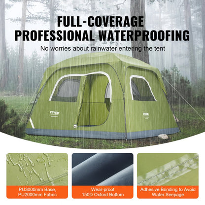 SSCT003 - Spacious 6-Person Waterproof Camping Tent with UV Protection