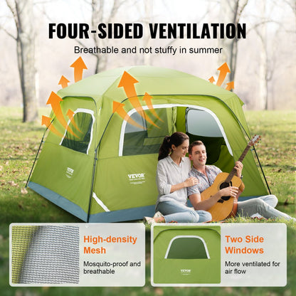 SSCT003 - Spacious 6-Person Waterproof Camping Tent with UV Protection