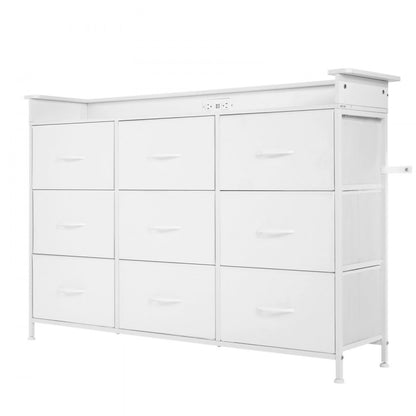 ZWE-BC-SS-11 - 9-Drawer LED Dresser with Remote & Charging Outlets