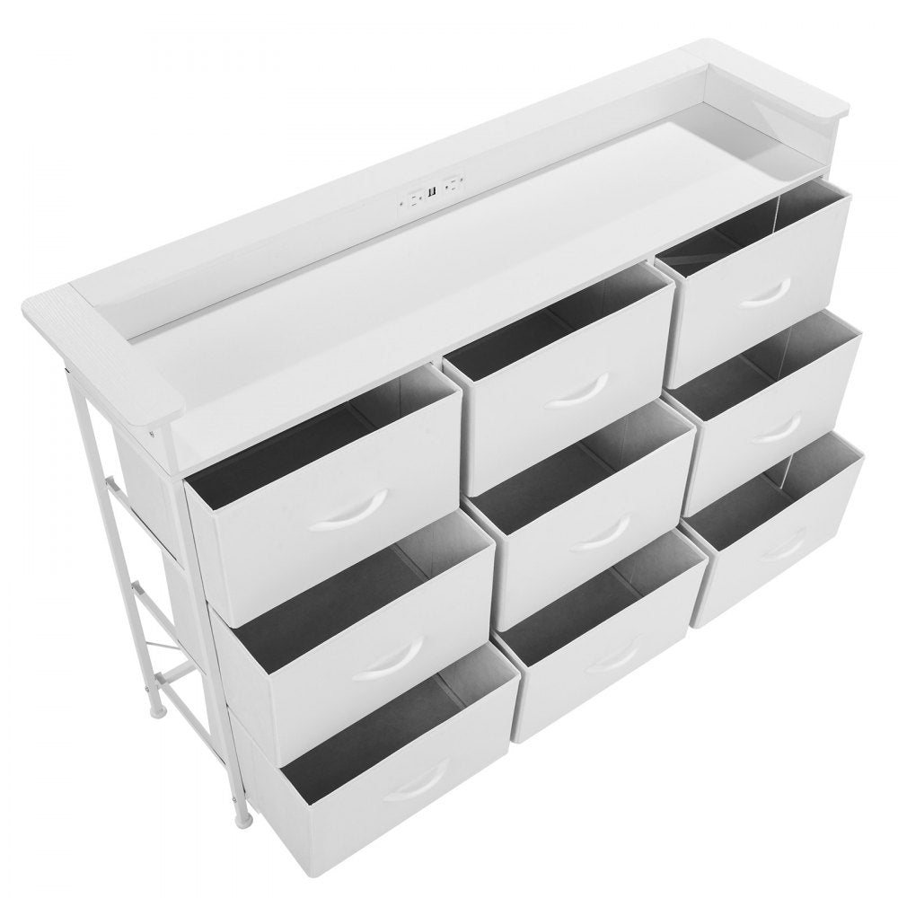 ZWE-BC-SS-11 - 9-Drawer LED Dresser with Remote & Charging Outlets