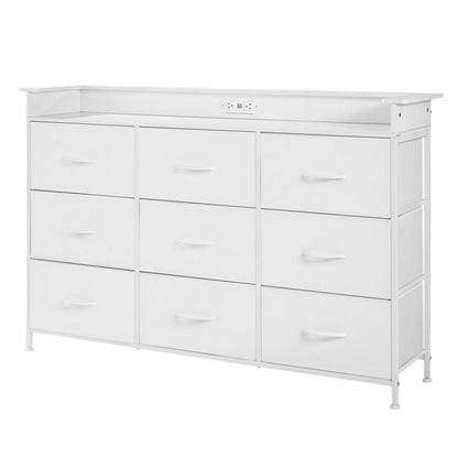 ZWE-BC-SS-11 - 9-Drawer LED Dresser with Remote & Charging Outlets