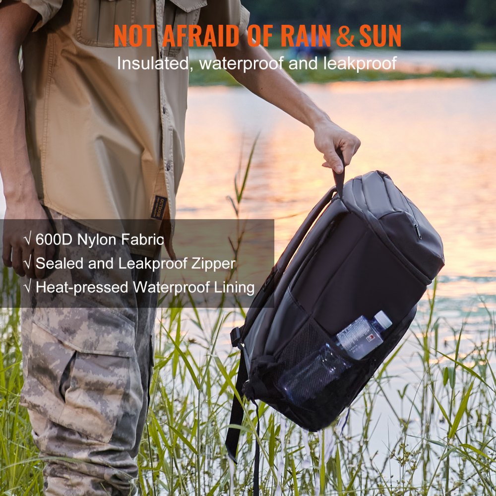 HT2342 - 20L Waterproof Backpack Cooler for 28 Cans, Insulated & Lightweight