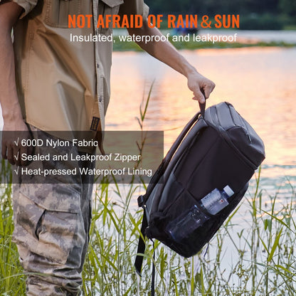 HT2342 - 20L Waterproof Backpack Cooler for 28 Cans, Insulated & Lightweight