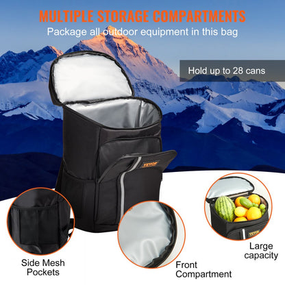 HT2342 - 20L Waterproof Backpack Cooler for 28 Cans, Insulated & Lightweight