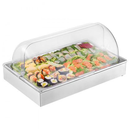DT-C1130 - Elegant Stainless Steel Food Display Container with Lid & Temperature Control