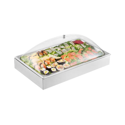 DT-C1129 - Elegant Stainless Steel Food Display Tray with Lid for All Occasions