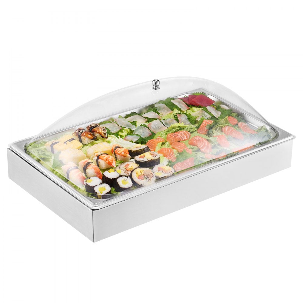 DT-C1129 - Elegant Stainless Steel Food Display Tray with Lid for All Occasions