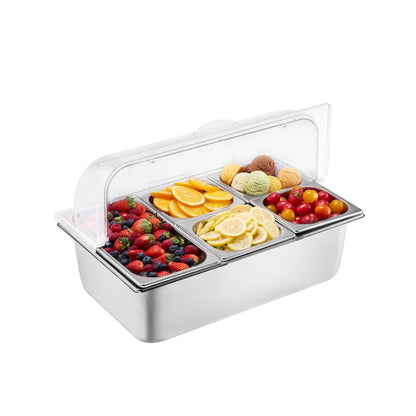 GN1091 - Stainless Steel Buffet Server with Transparent Lid and Temperature Control