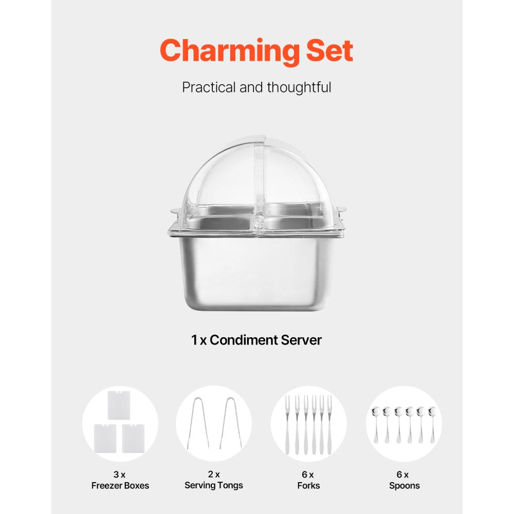 GN1024 - Stainless Steel Buffet Server with Transparent Lid & Dual Temperature Control