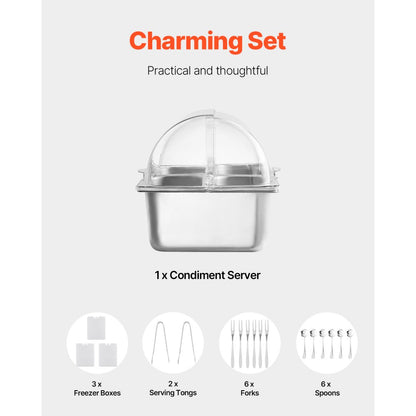 GN1024 - Stainless Steel Buffet Server with Transparent Lid & Dual Temperature Control