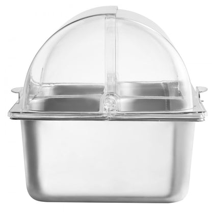 GN1024 - Stainless Steel Buffet Server with Transparent Lid & Dual Temperature Control
