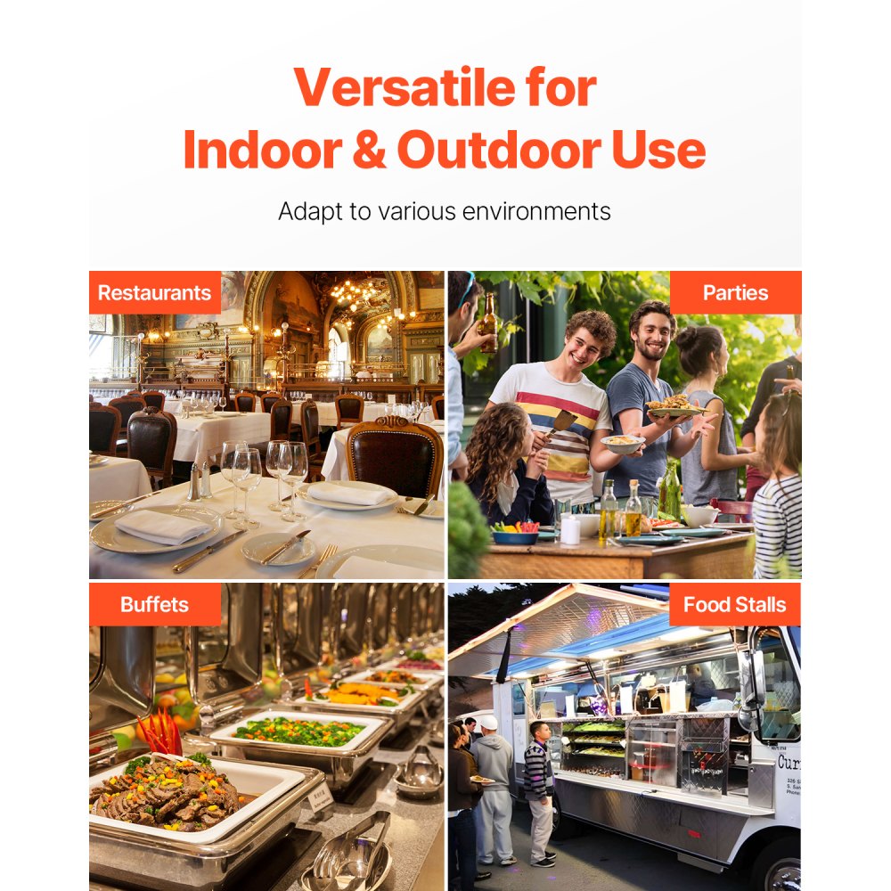 GN1061 - Stainless Steel Food Display Container with Lid and Temperature Control