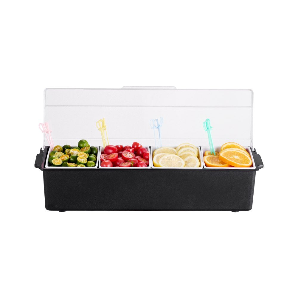 C-1221 - 4-Compartment Chilled Condiment Server with Lid for Fresh Ingredients