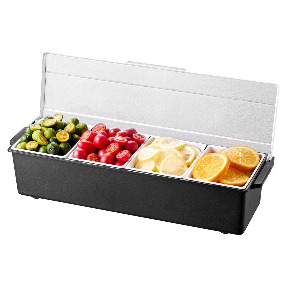 C-1221 - 4-Compartment Chilled Condiment Server with Lid for Fresh Ingredients