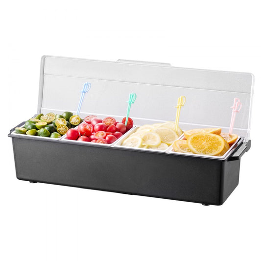 C-1221 - 4-Compartment Chilled Condiment Server with Lid for Fresh Ingredients