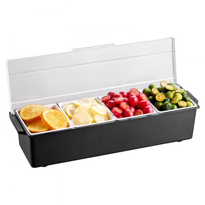 C-1221 - 4-Compartment Chilled Condiment Server with Lid for Fresh Ingredients