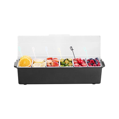 C-1220 - 3cm Ice-Cooled Condiment Server with 6 Compartments and Lid