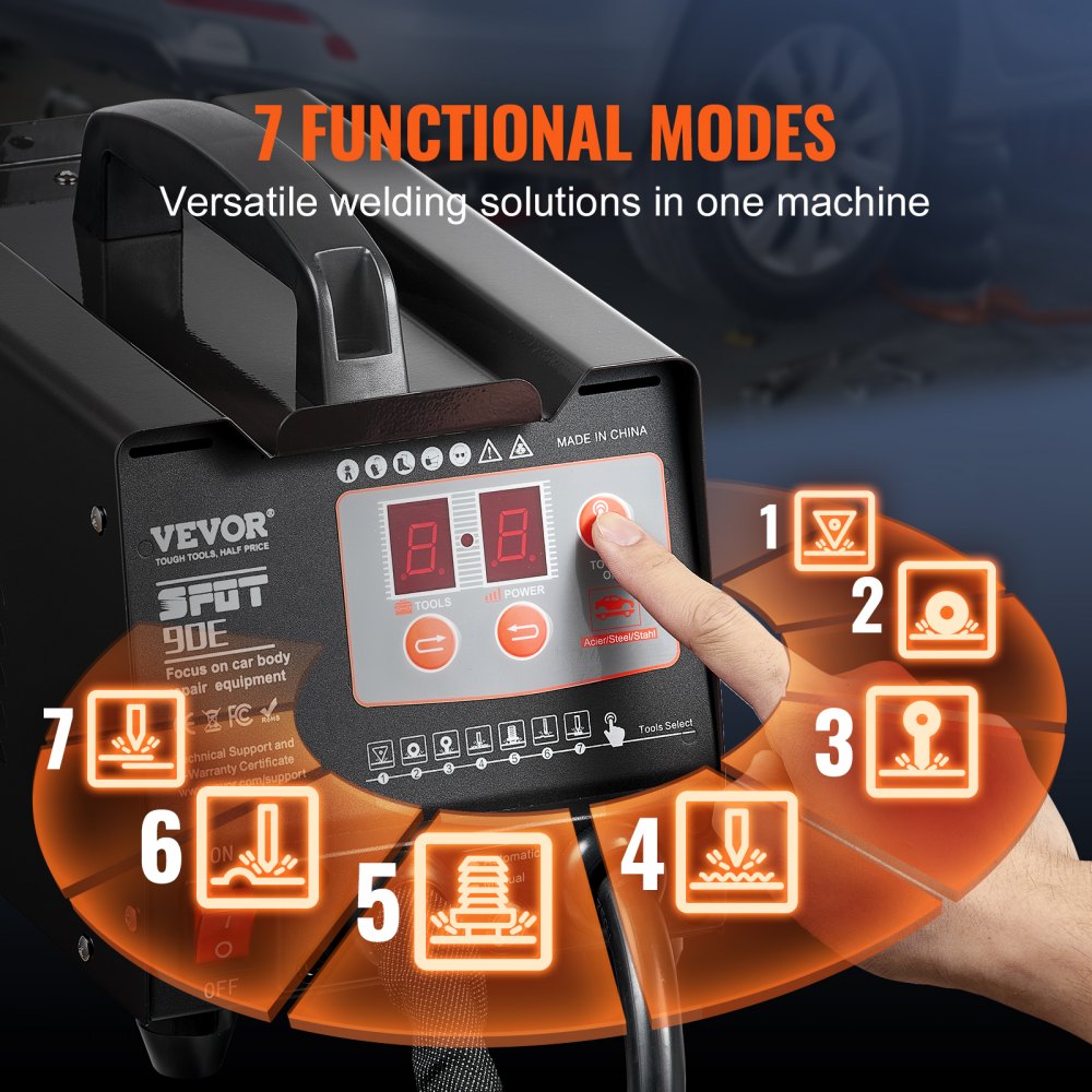 90E - VEVOR 220V Dent Repair Welder Kit with 7 Modes