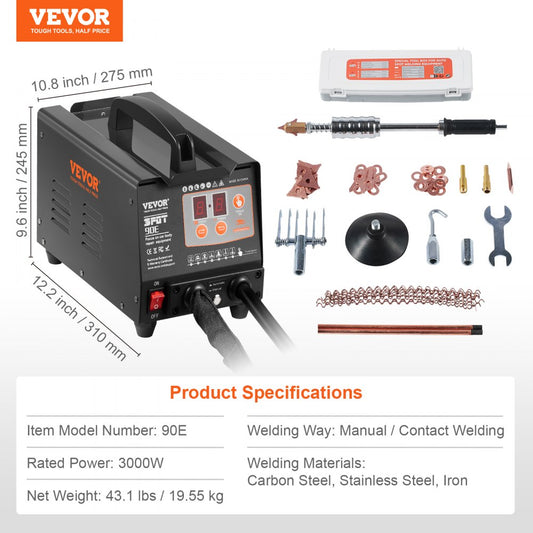 90E - VEVOR 220V Dent Repair Welder Kit with 7 Modes