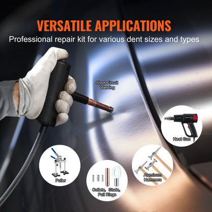 6100 - VEVOR 300W Aluminum Dent Puller with Heat Gun & Bridge