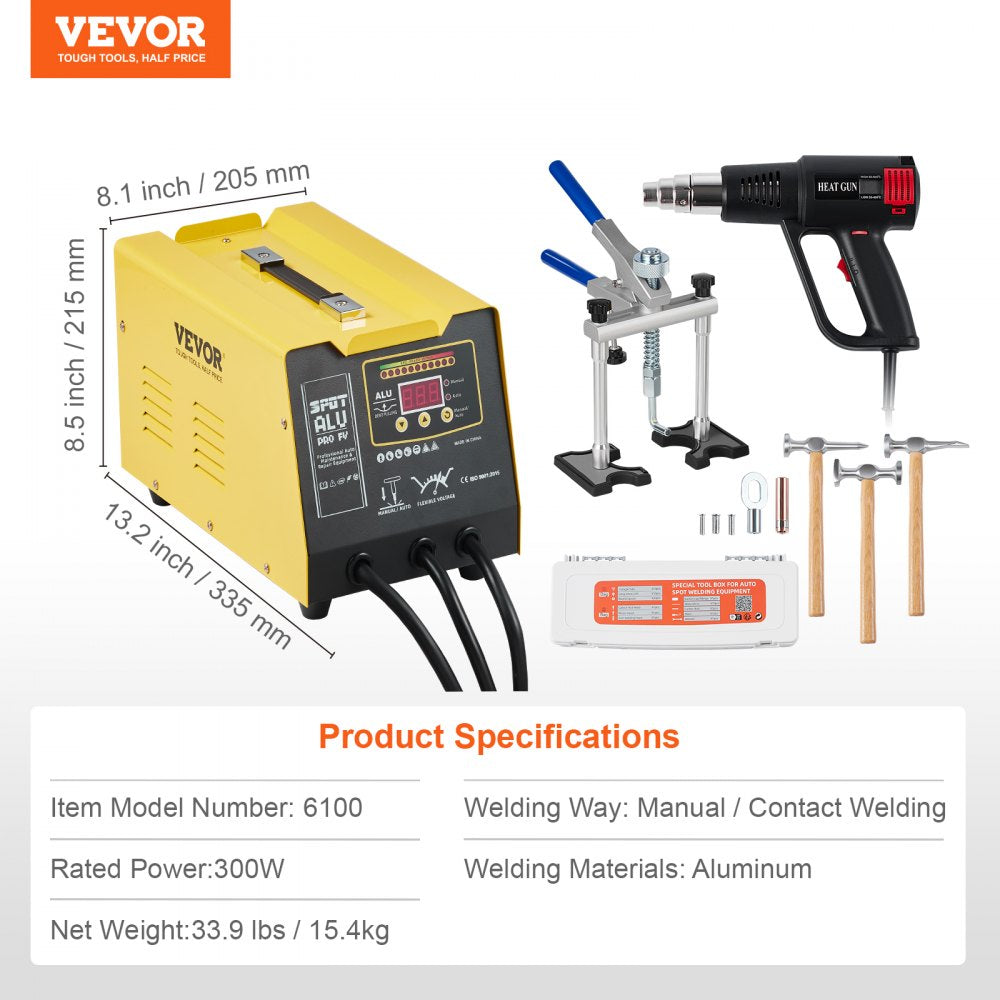 6100 - VEVOR 300W Aluminum Dent Puller with Heat Gun & Bridge