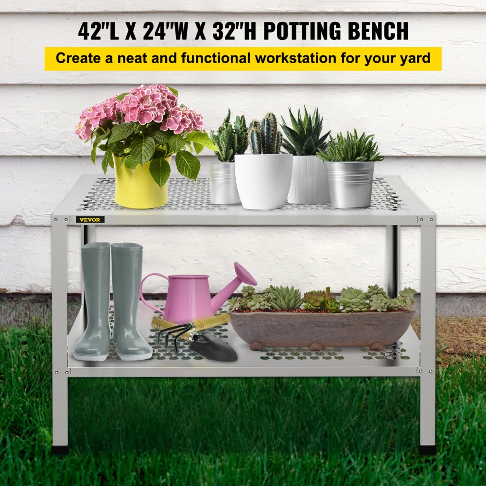 SS-YJH-00014 - 42" Aluminum Potting Bench for Indoor & Outdoor Use