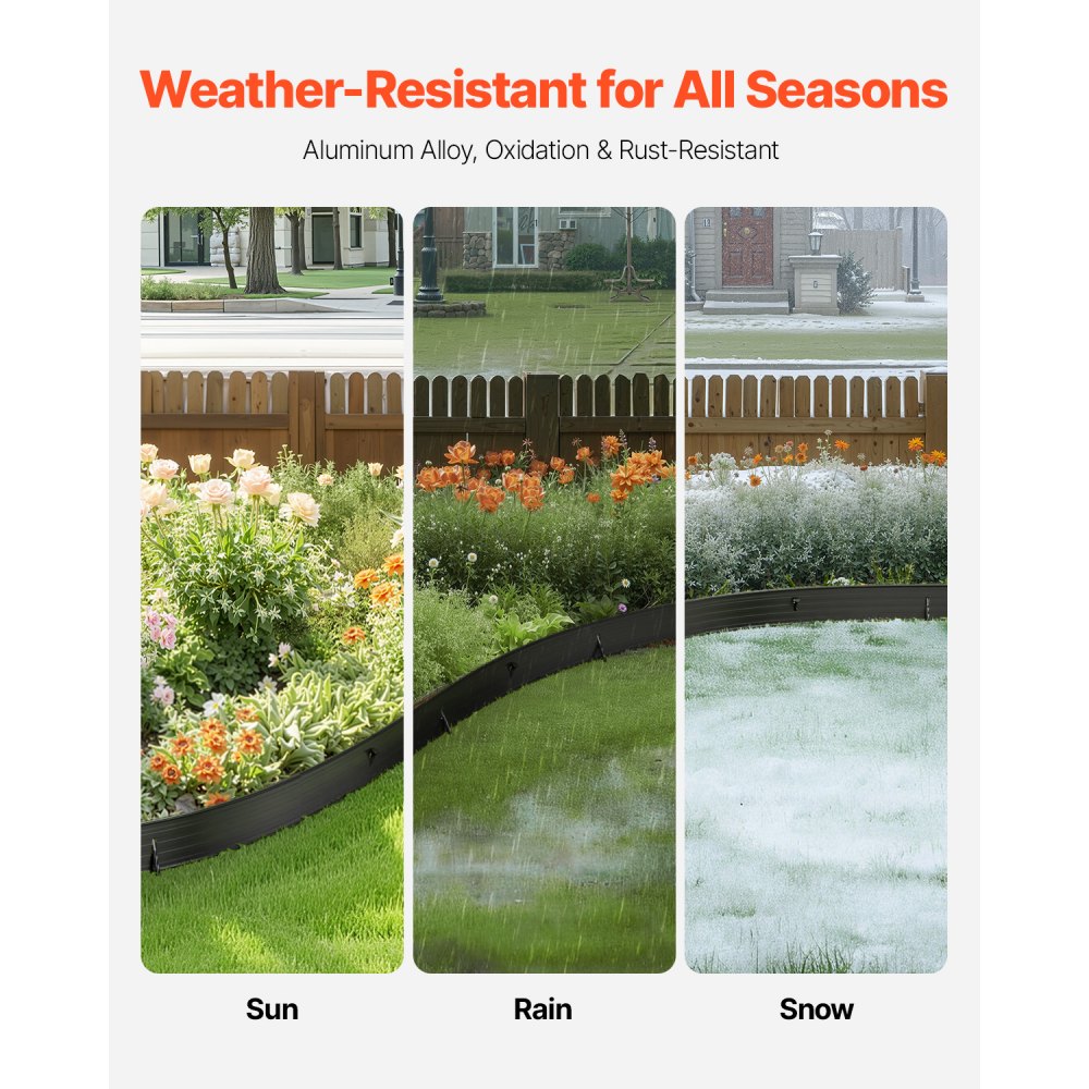 L72in-8 - 72in Bendable Metal Edging for Gardens & Walkways