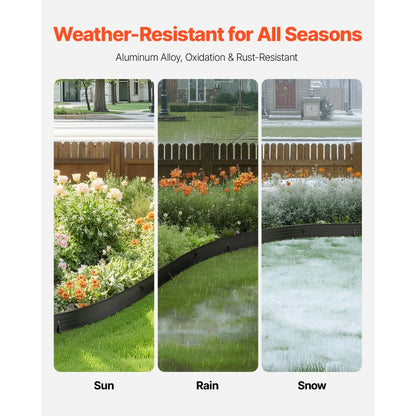 L72in-8 - 72in Bendable Metal Edging for Gardens & Walkways