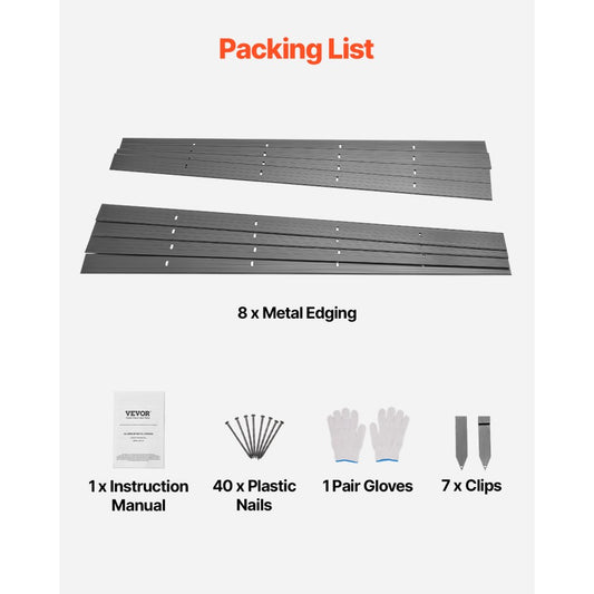 L72in-8 - 72in Bendable Metal Edging for Gardens & Walkways