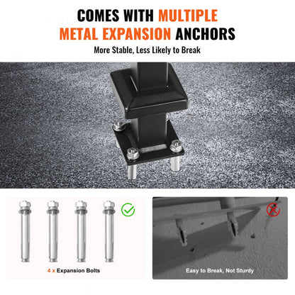 HR-09 - 40.5" Durable Q235A Steel Outdoor Handrail for 1-3 Steps