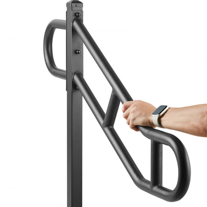 HR-09 - 40.5" Durable Q235A Steel Outdoor Handrail for 1-3 Steps