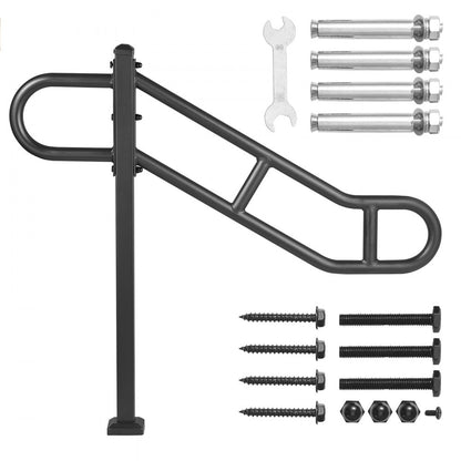 HR-09 - 40.5" Durable Q235A Steel Outdoor Handrail for 1-3 Steps
