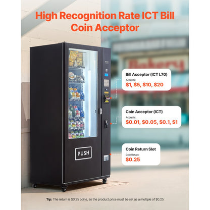 YX-SHJHW-08 - 24/7 Refrigerated Vending Machine with High Bill Acceptance