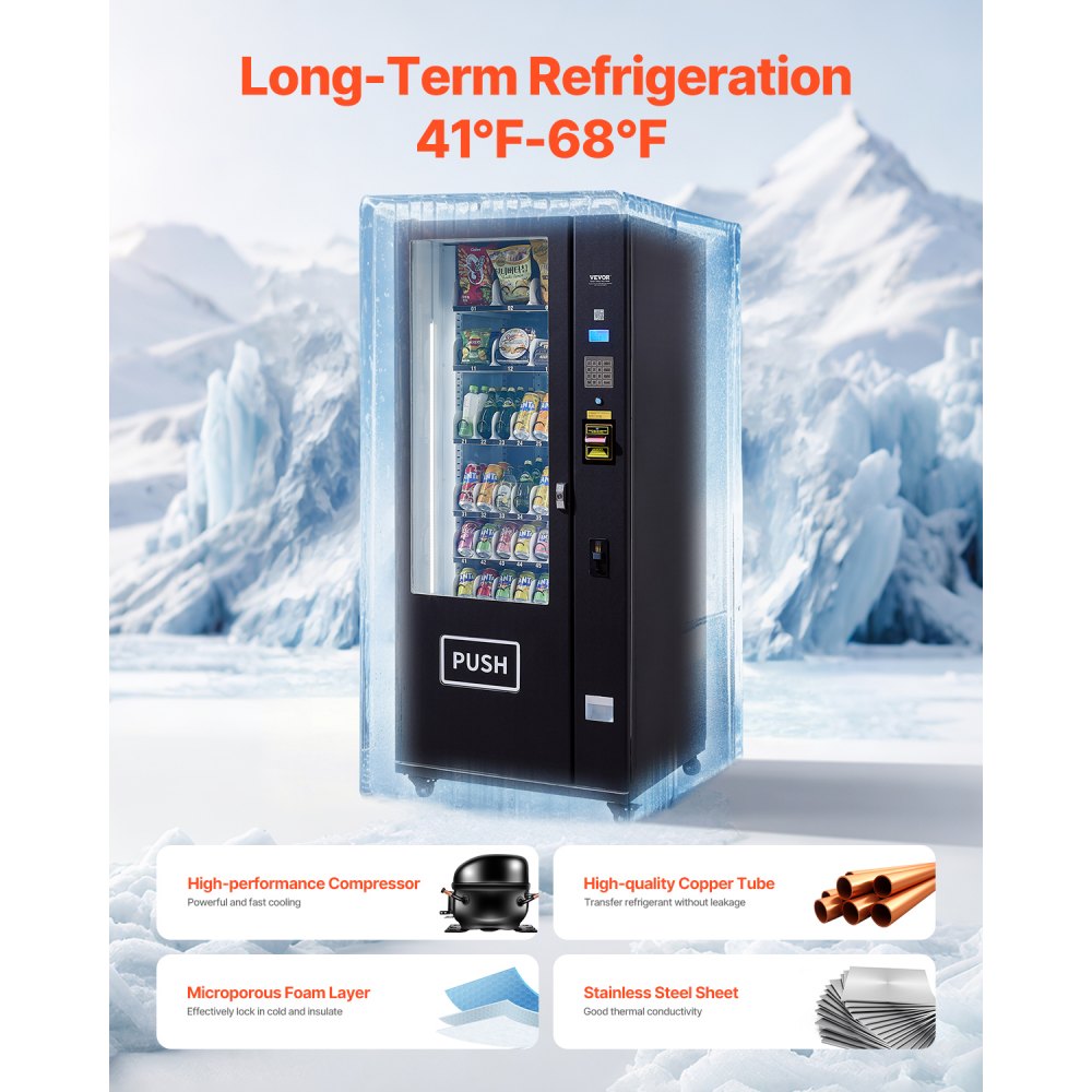 YX-SHJHW-08 - 24/7 Refrigerated Vending Machine with High Bill Acceptance