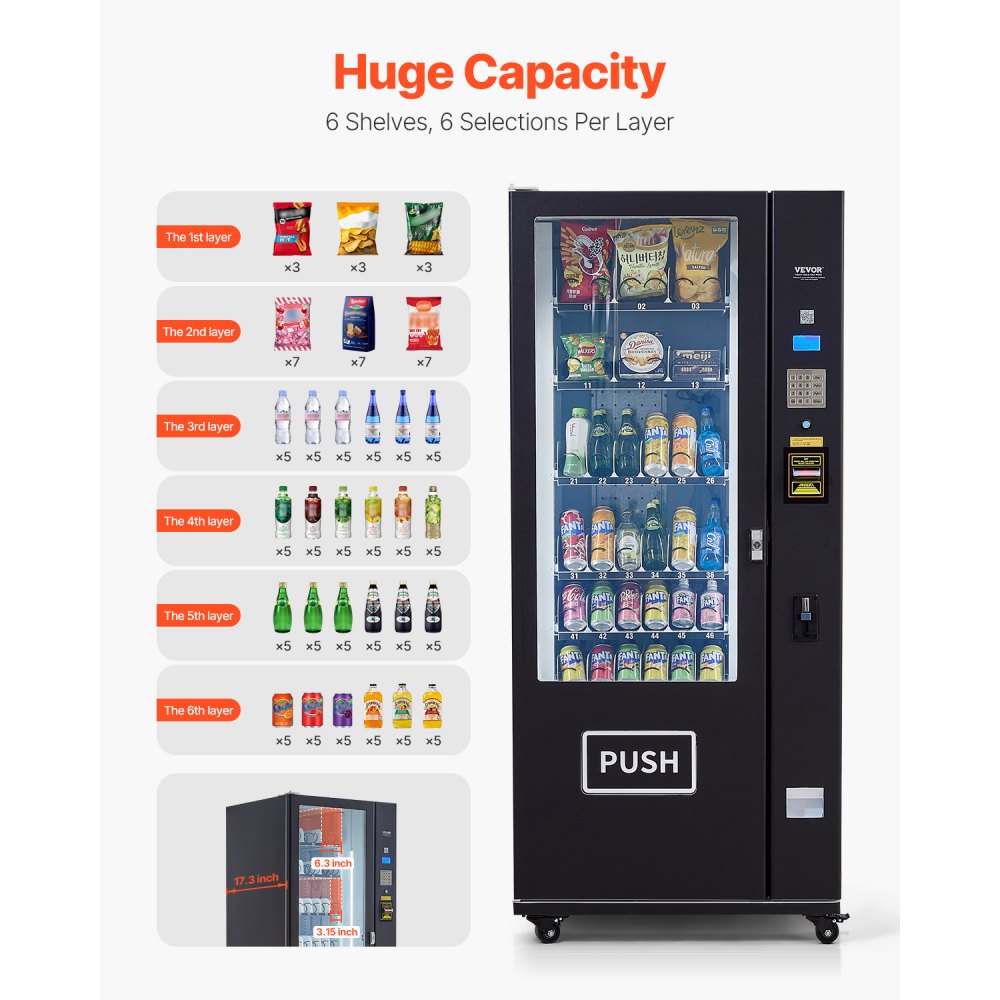 YX-SHJHW-08 - 24/7 Refrigerated Vending Machine with High Bill Acceptance